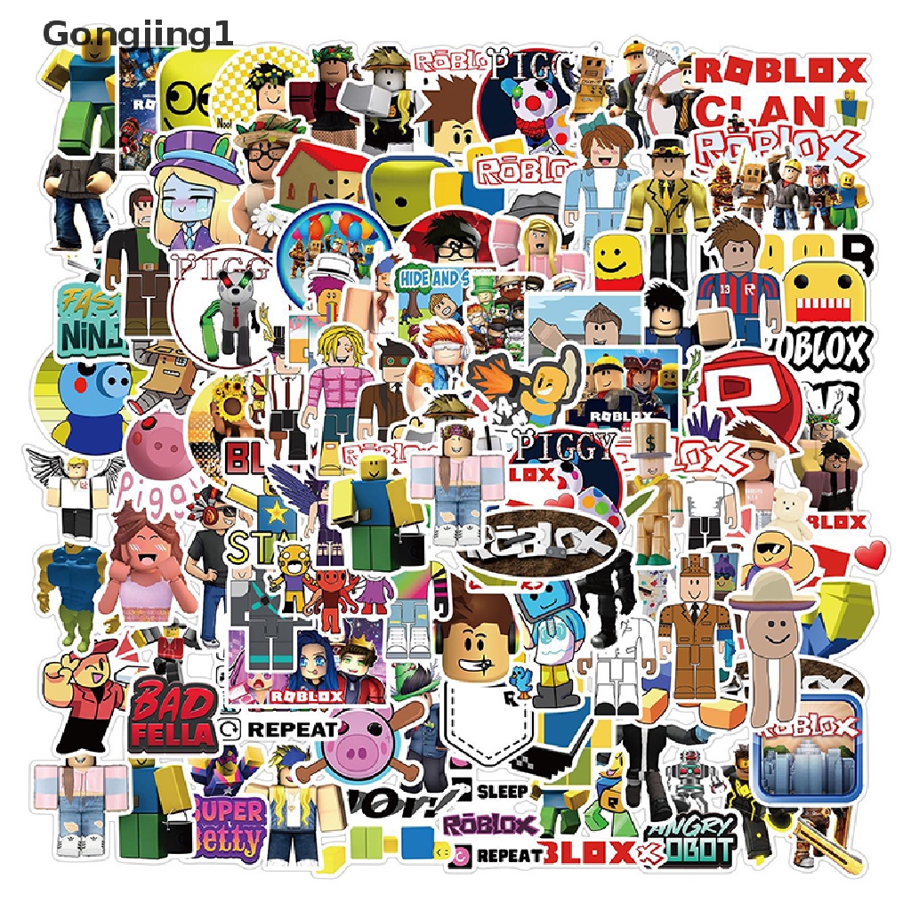 Gongjing1 100Pcs / set Stiker Motif Anime Roblox Anti Air Untuk Dekorasi Koper / Notebook