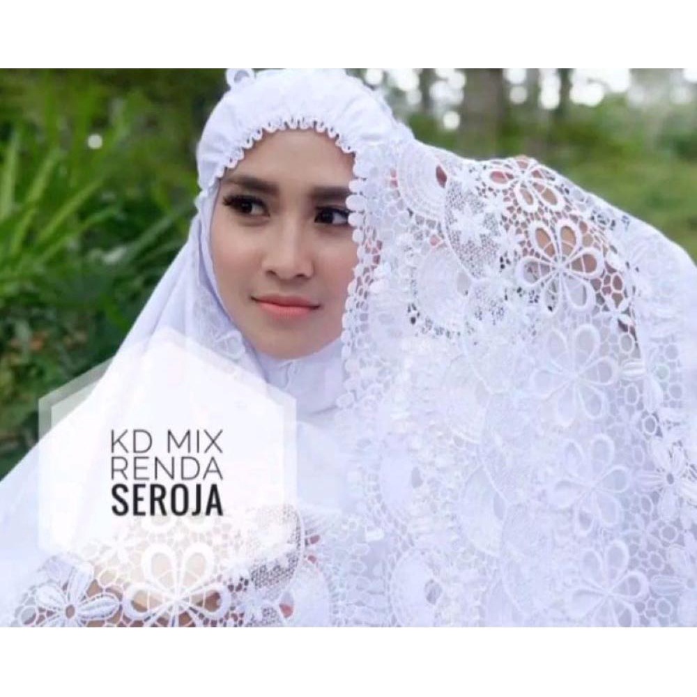 MUKENA UMROH HAJI  RENDA KAIN KATUN SEMI SUTERA BORDIR BUNGA MUKENAH TASIKMALAYA ORIGINAL
