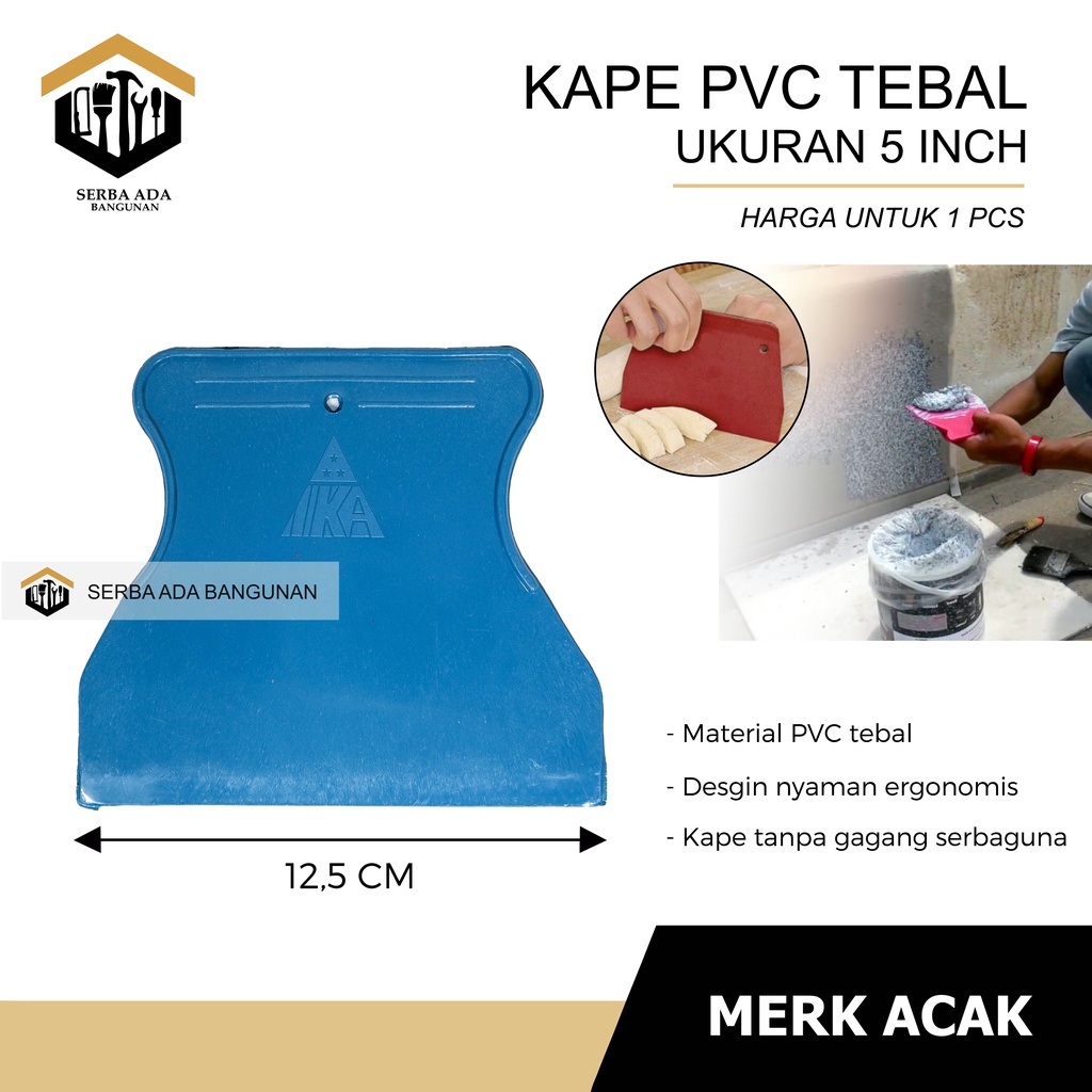 KAPE PLASTIK 5 7 9 INCH DEMPUL TEMBOK DENGAN KOMPON / SCRAPPER PVC KUAT BAGUS AWET FINISHING MULUS