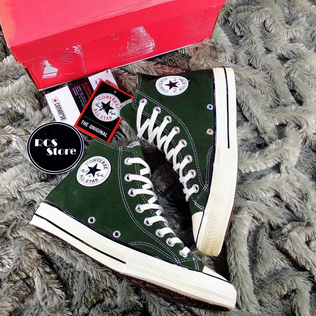  SEPATU  CONVERSE  70s HIGH HERBAL GREEN  BLACK EGRET PREMIUM 