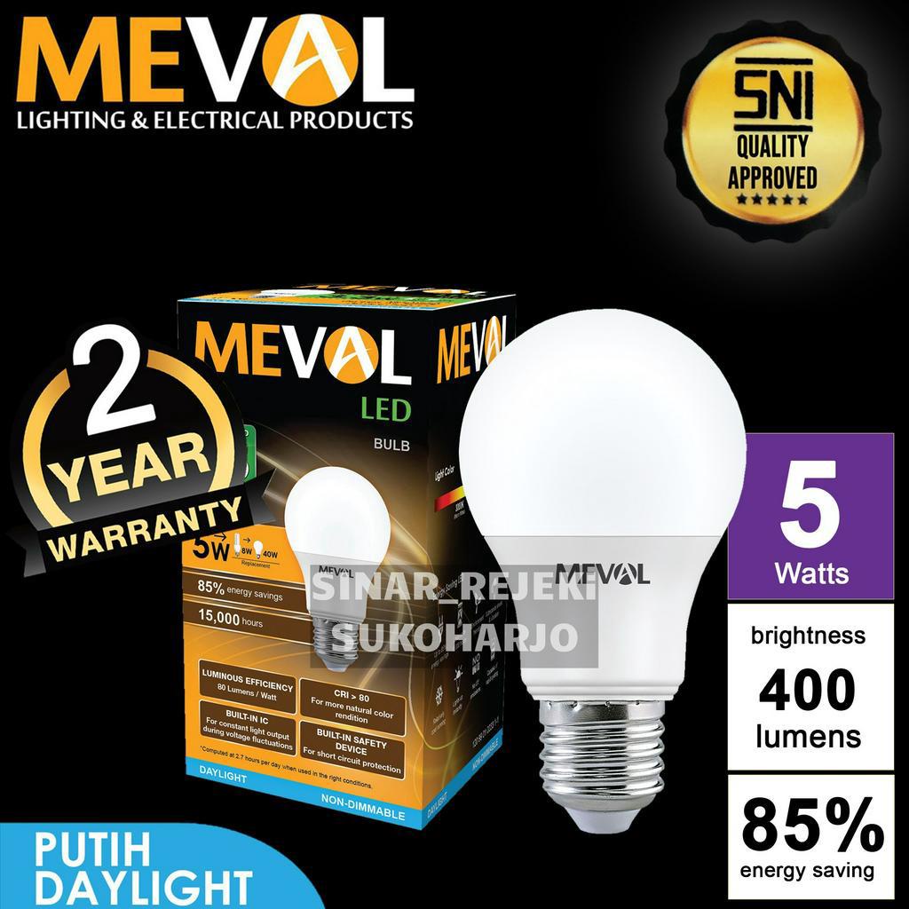 Meval Lampu LED Bulb 5W - Putih