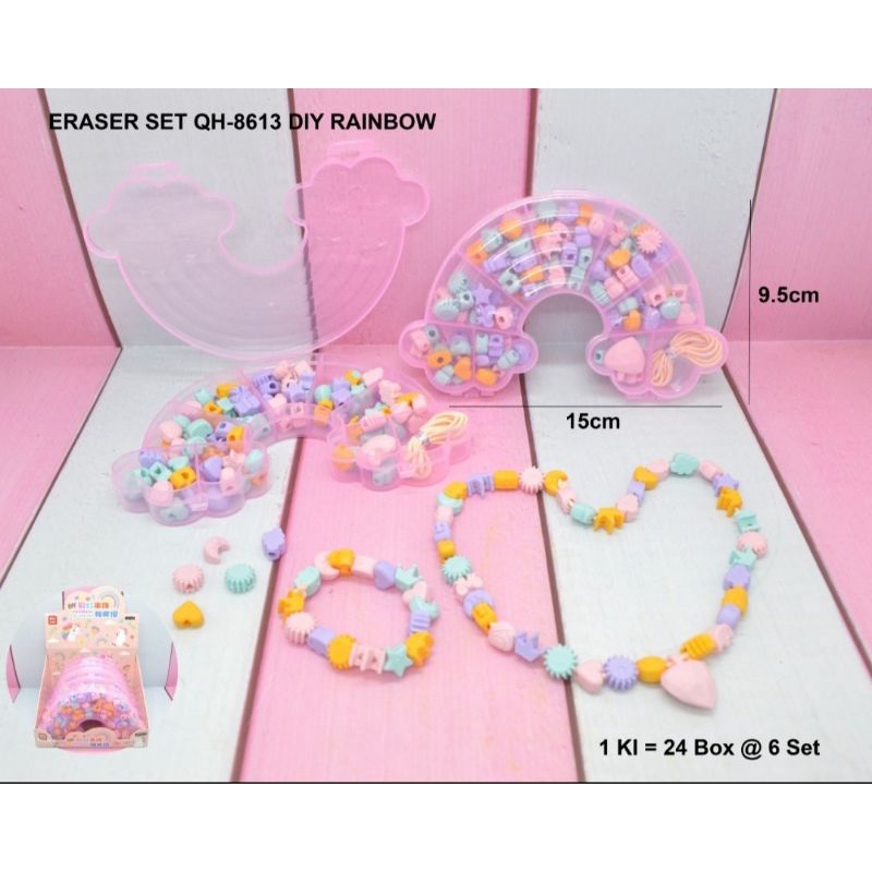 

penghapus fancy rainbown(bisa jadi gelang-kalung)