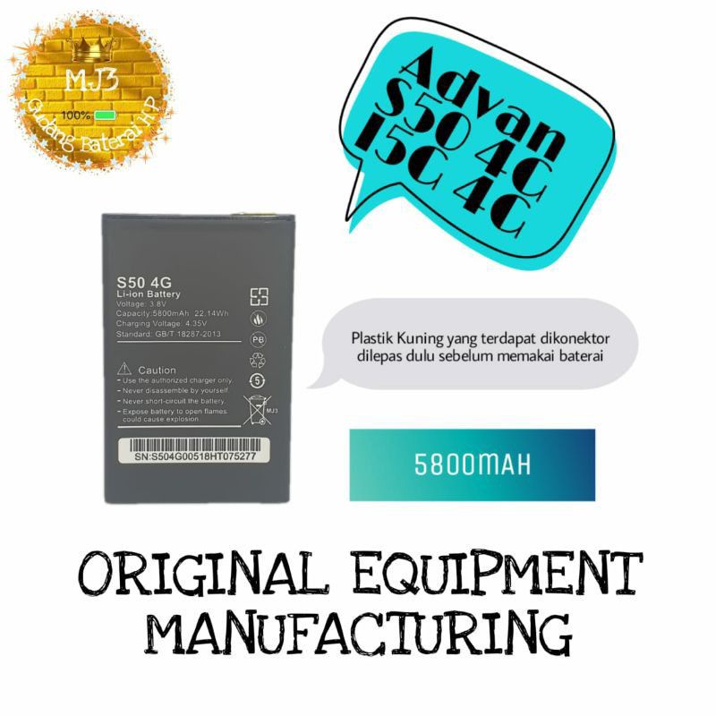 Baterai Battery Original Advan S50-4G LTE/I5G-4G Battery Advan 100%