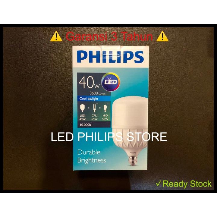 Lampu Bohlam Led Philips 40 Watt 40W 40Watt 40 W (Nyala Putih)