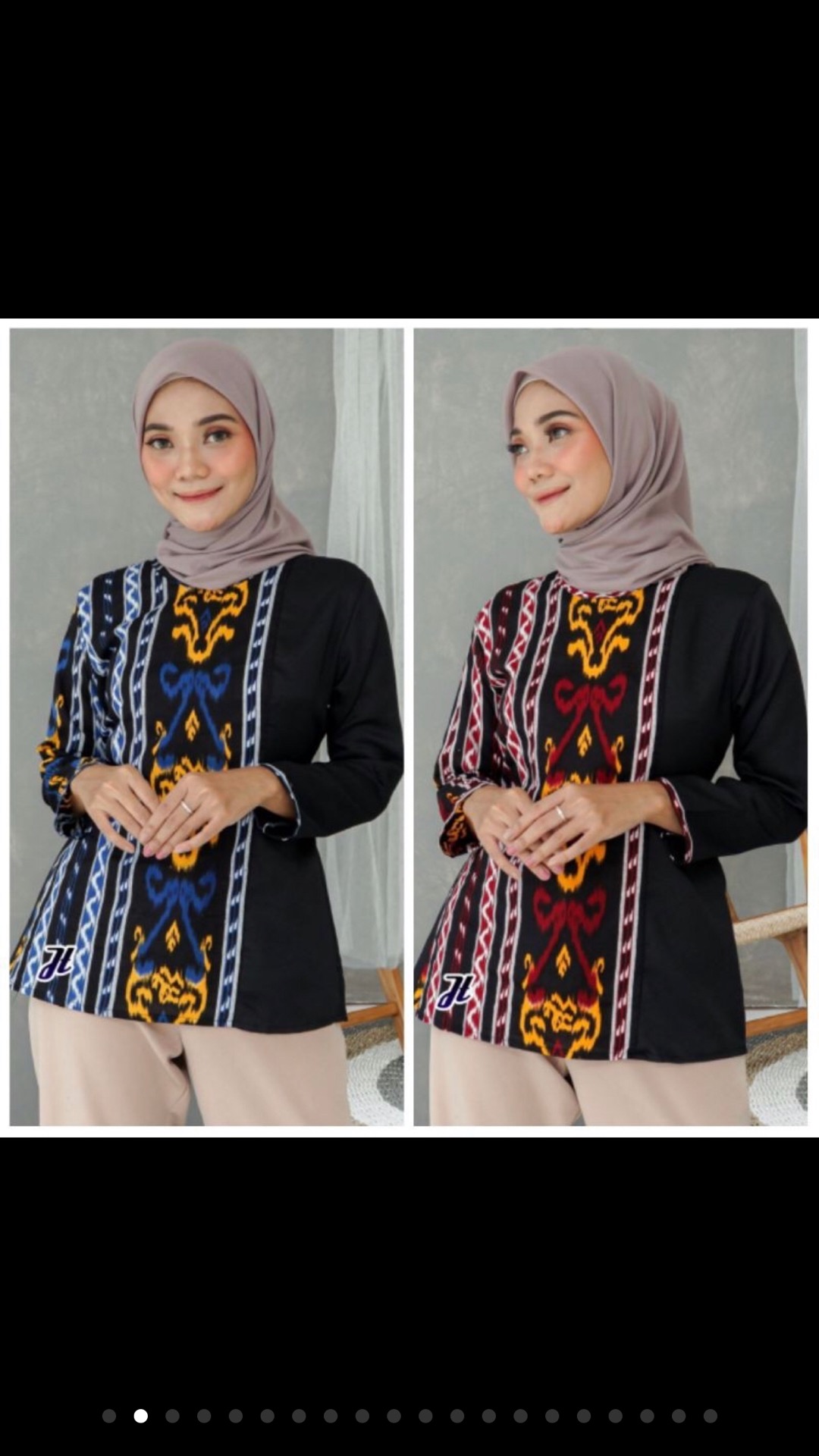 Tey-17 Batik Wanita Asj Sa Hrb026 Kenongo Kemeja Tosca Pendek