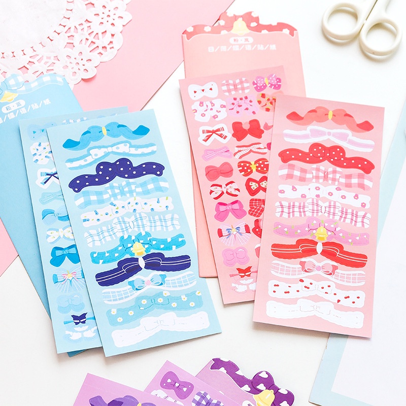 2pcs / set Stiker Pita Warna-Warni Untuk Dekorasi Diary / Scrapbook DIY