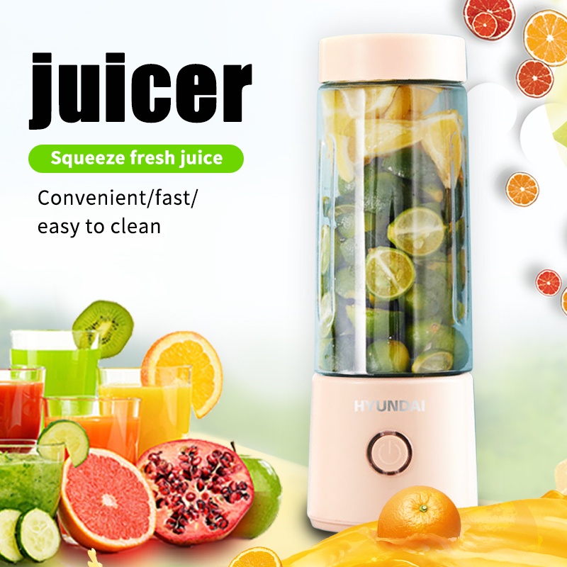 Korea HYUNDAI Portable Blender Mini Juicer Multifungsi Blender Buah 400ML