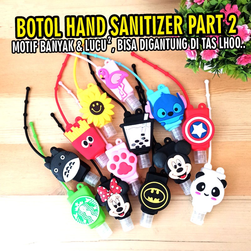 [ Part 2 ] Botol hand sanitizer gel holder gantungan kunci karakter silicone silikon