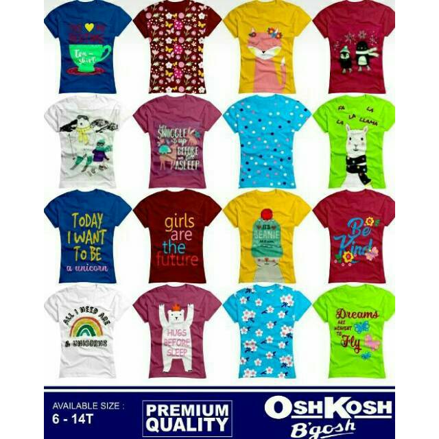  Oshkosh  girls junior ecer grosir  murah  kaos  karakter anak  