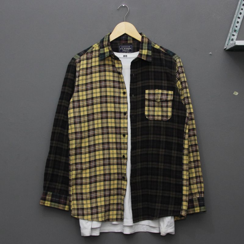 kemeja flanel uniqlo pria/wanita second murah