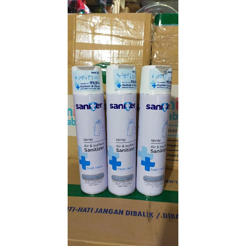 (Original) sanitizer saniter spray disinfectan anti virus aerosol 400ml / semprotan ruangan / mobil