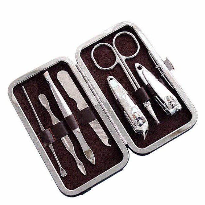 Manicure Set 7in1 Pedicure Set Perlengkapan Gunting Kuku Set Isi 7 Dompet Meni Pedi - TY021