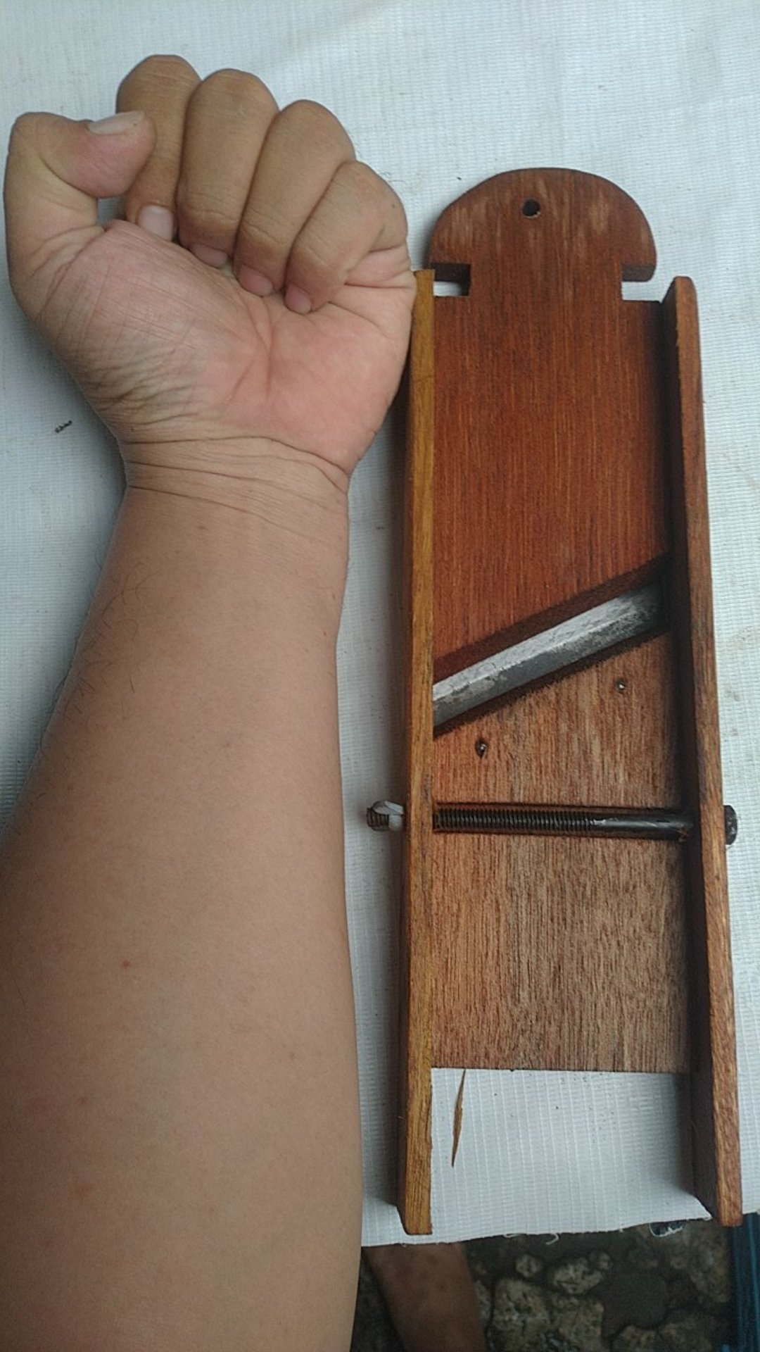 Alat Pengiris Pemotong Pengrajang Kripik Singkong Pisang Kentang / Pisau Stenlis Gagang Nium