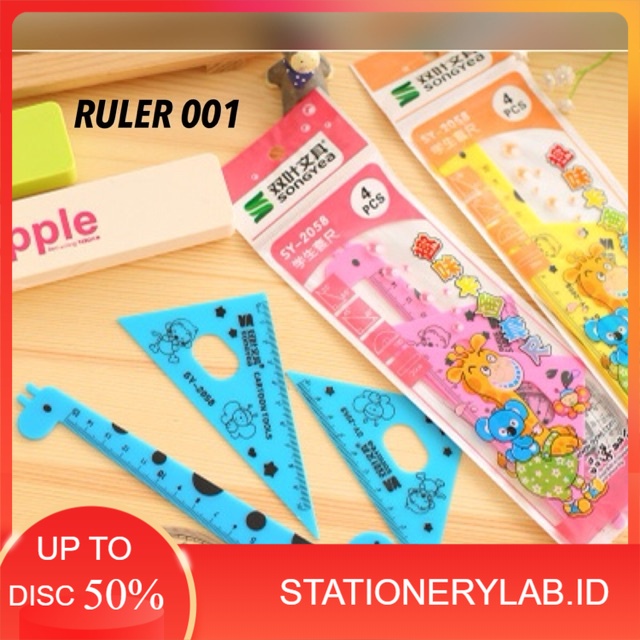 

LAB RULER 001 | PENGARIS 4 in 1 ( PANJANG, SEGITIGA, BUSUR )