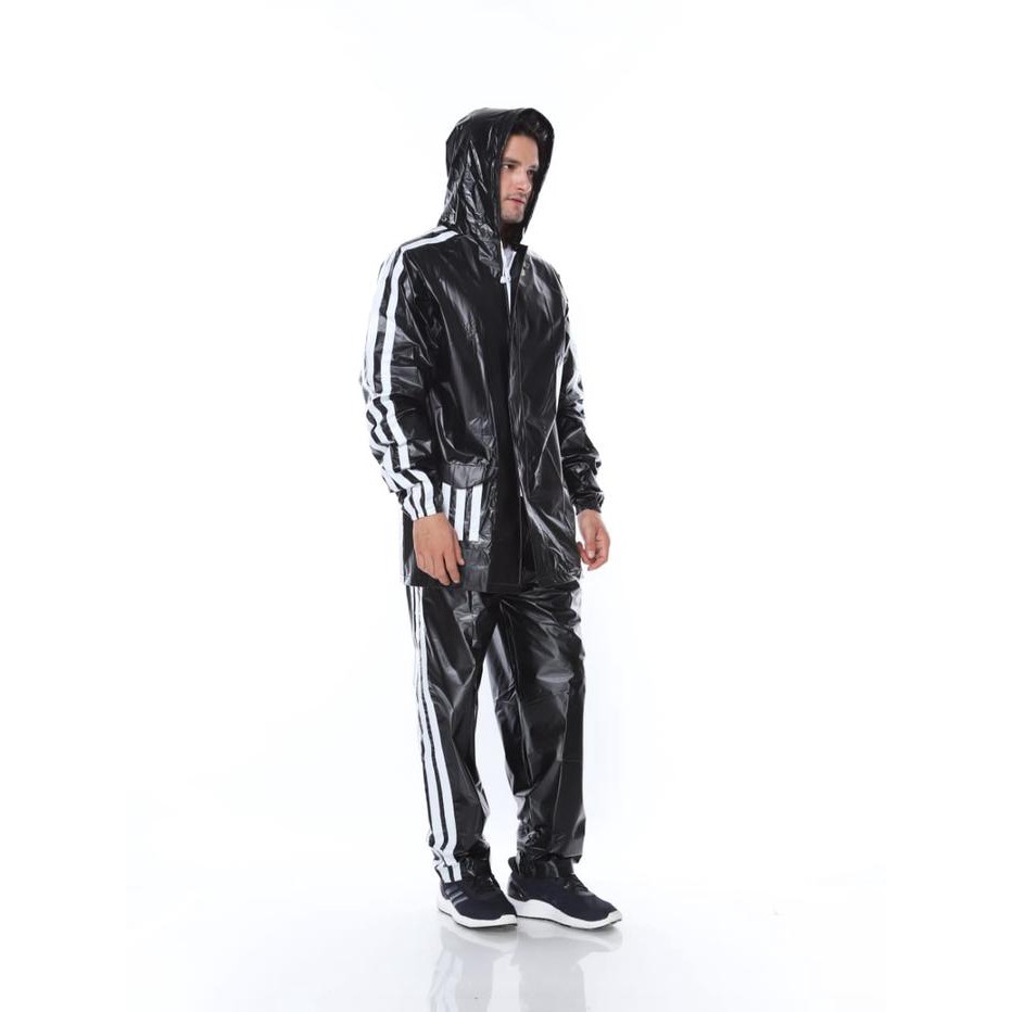 JAS HUJAN BROMO LJM RAIN COAT|BROMO 3G PRO BLACK & SILVER STRIPE SPORTY