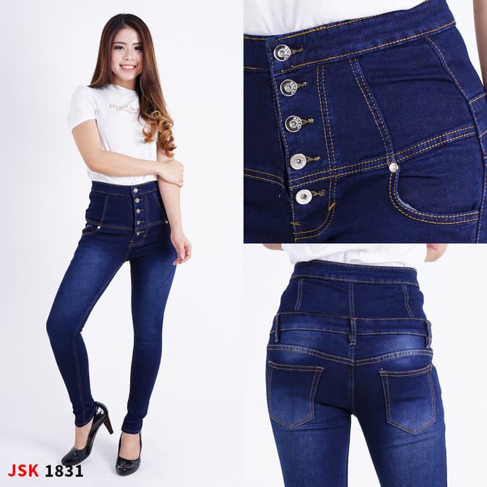 KIRANAOFFICIAL - ( COD ) celana Jeans highwaist 5 buttons ( B01 )