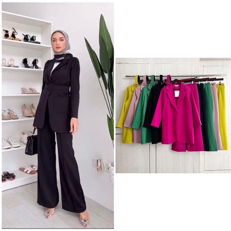 Set Blazer Kevin IMPORT BANGKOK BKK PREMIUM HIGH QUALITY IMPORT FREE BELT FIT TO XL ATASAN OUTER BLA