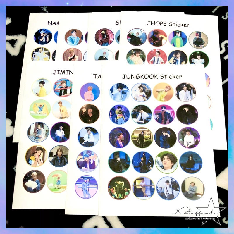 [kstuffind] BTS ROUND STICKER A5 MURAH STIKER BTS