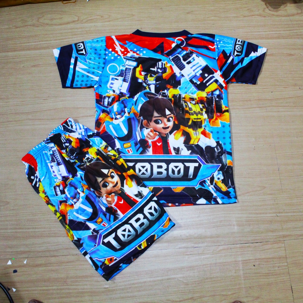 Setelan baju celana tobot full printing