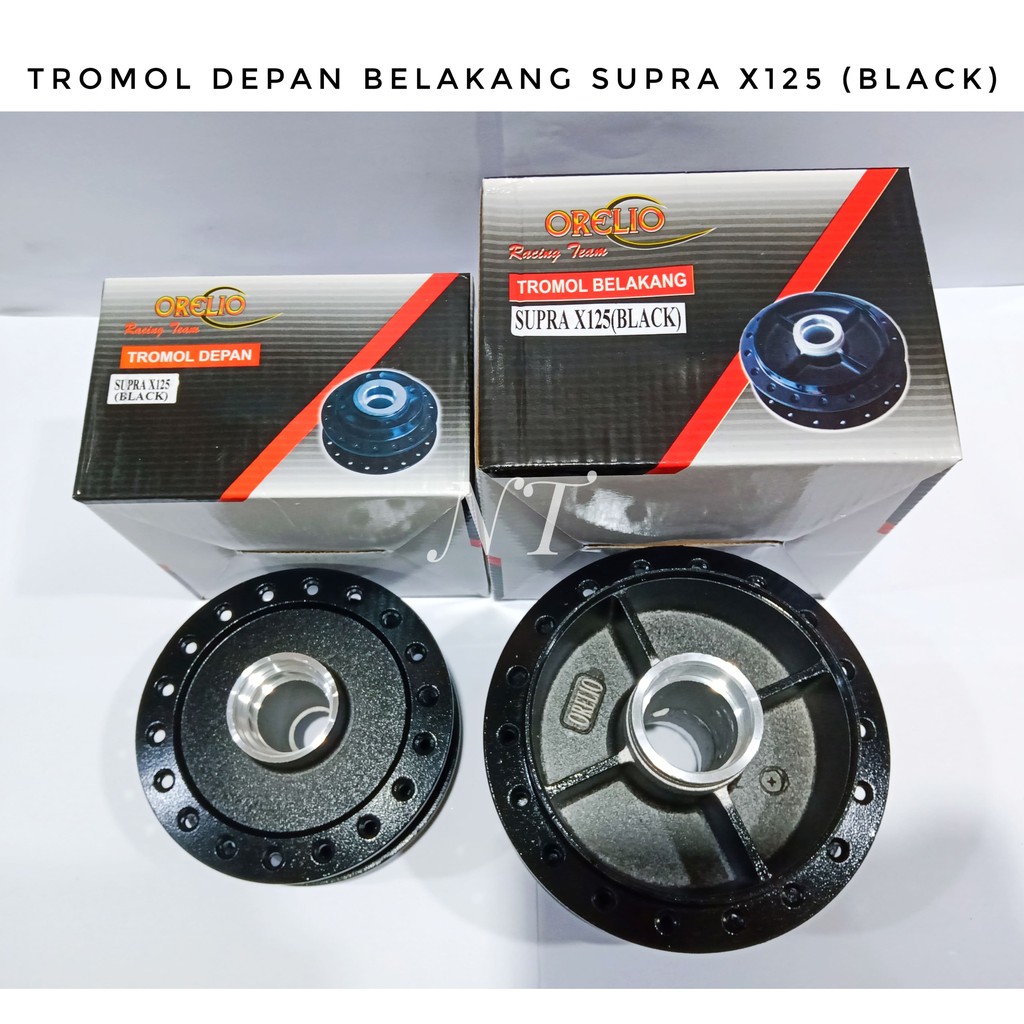 Tromol depan belakang Hitam Supra X 125 Orelio