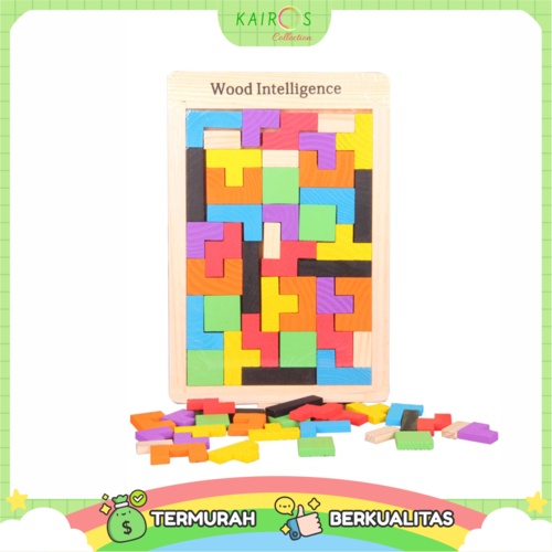 Puzzle Kayu Tetris Mainan Edukasi Balok Kayu Tetris Puzzle Tetris Russian Mainan Edukasi Anak Laki Laki Perempuan