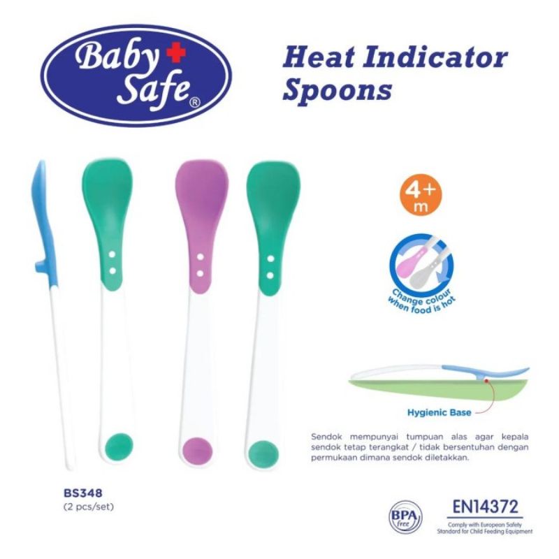 Baby Safe Flexible Spoon Heat Indicator Spoon - Babysafe Sendok Makan Bayi Indikator Panas