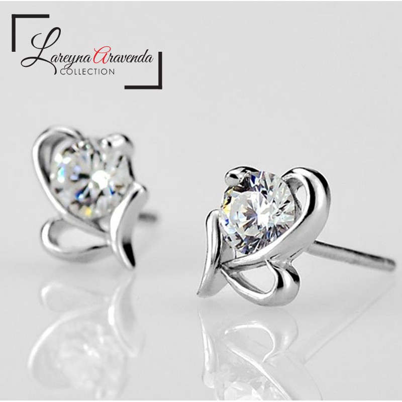 Anting Wanita Silver S925 Motif Butterfly Kristal Crystal Swarovski AT057