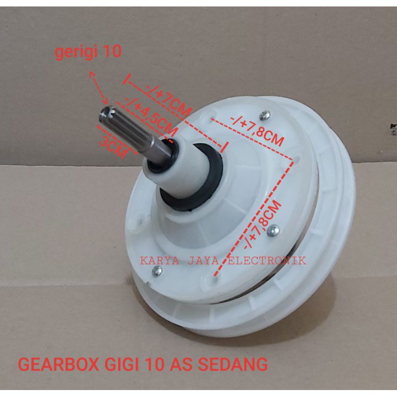 GEARBOX MESIN CUCI GERIGI 10 AS TANGGUNG / GEARBOX GERIGI 10 AS SEDANG