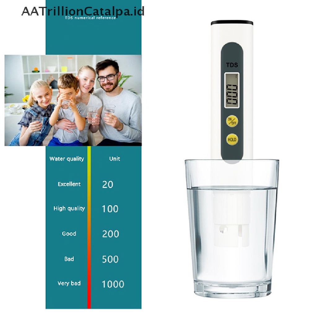 Aatrillioncatalpa 0.01 Tds Ec PH Meter Untuk Mengukur Kualitas Air Digital Dengan 0-14 PH Range