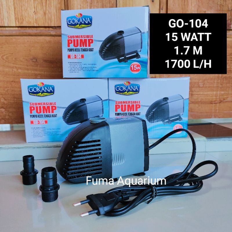 GOKANA 104 Pompa Filter Aquarium Kolam Hidroponik Water Pump Power Head Submersible Pump