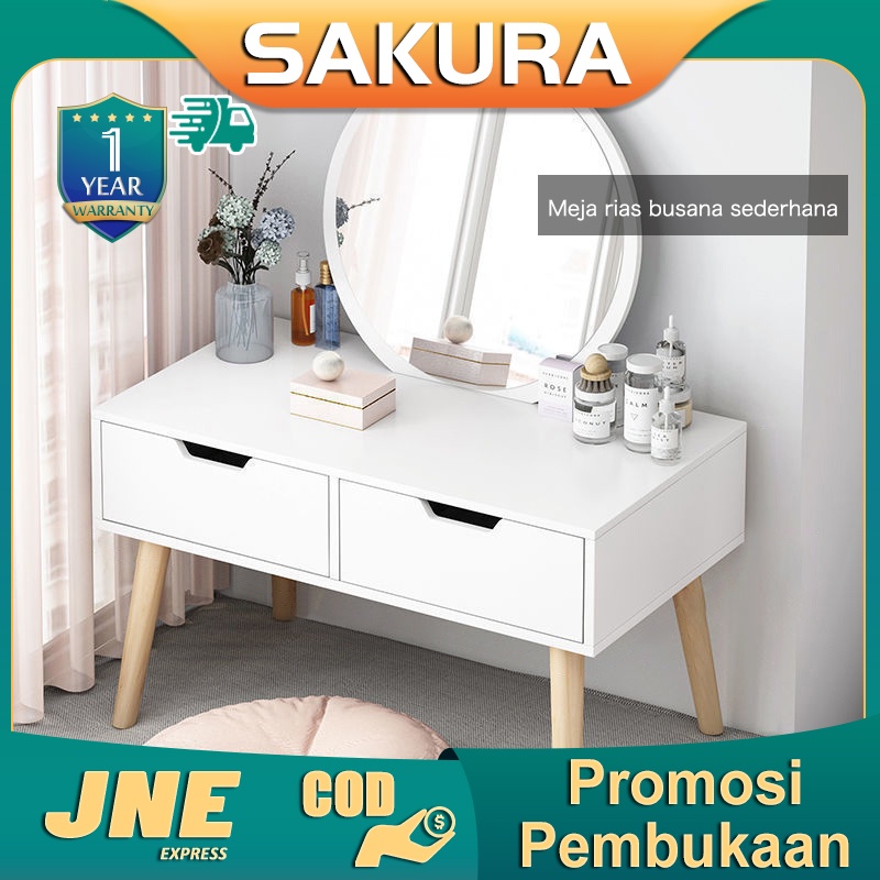 Weyon Sakura meja rias/meja rias Minimalis/meja rias Kecil/meja rias murah/meja rias Dinding/Gaya Kaca Putih（D17）