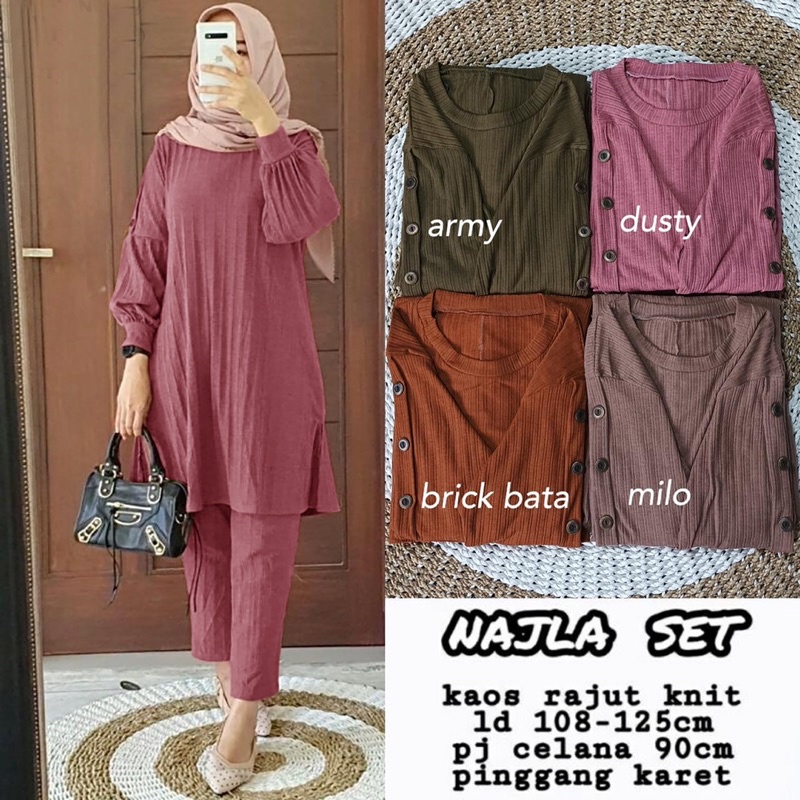 Najla Set - SetCel Knit Rajut LD102+ Setelan Wanita kaos Rajut / 357-6879