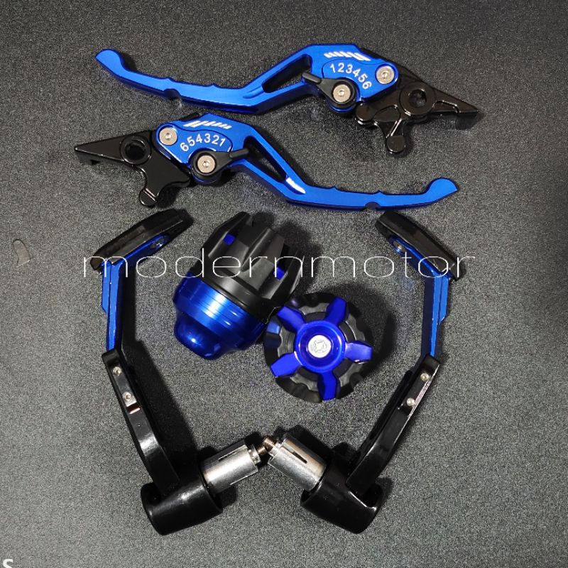 [3in1] Handle Variasi Stelan full cnc + proguard robot + jalu as roda Nmax Pcx Vario Beat Mio CBR Tiger Fu Vixion Aerox mio j DLL