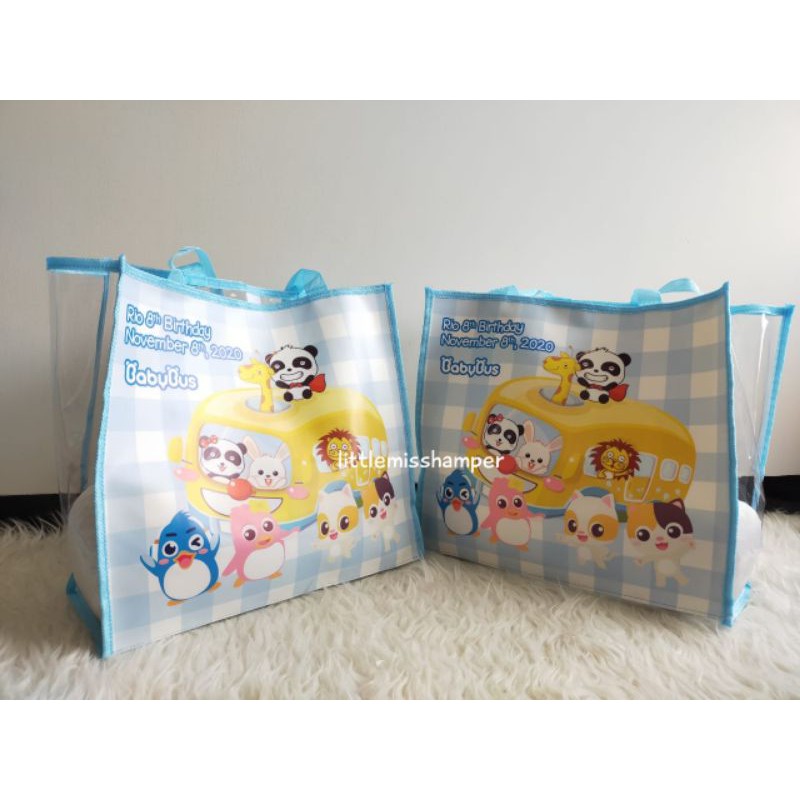 

custom tas tenteng mika besar 35x33 goodie bag ulang tahun anak