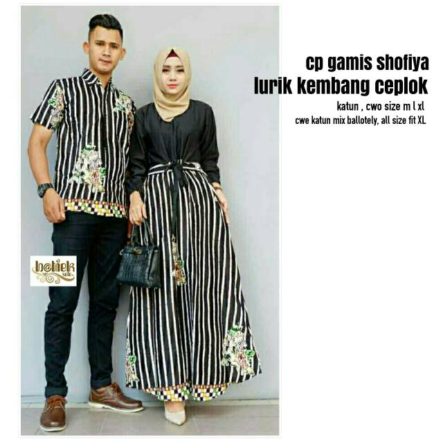 COUPLE GAMIS SHOFIYA MURAH SARIMBIT BATIK SHOFIYA TERLARIS BATIK MODERN BAJU KONDAGAN SERAGAM BATIK