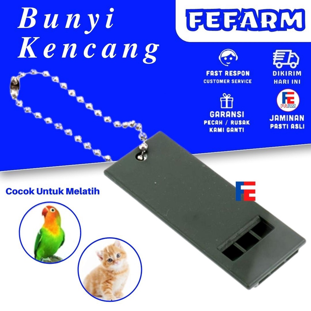 PELUIT PLUIT SURVIVAL WHISTLE OUTDOOR ULTRASONIC TIGA NADA MAINAN PANGGILAN UNTUK MELATIH ANJING BURUNG PARROT FEFARM