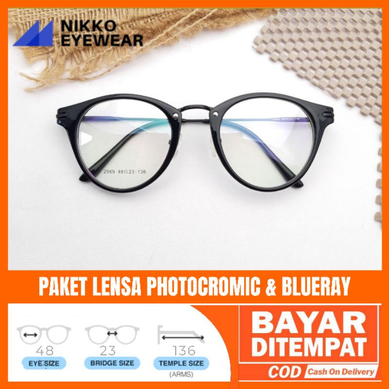 Paket Kacamata 2989 Lensa Antiradiasi Photocromic