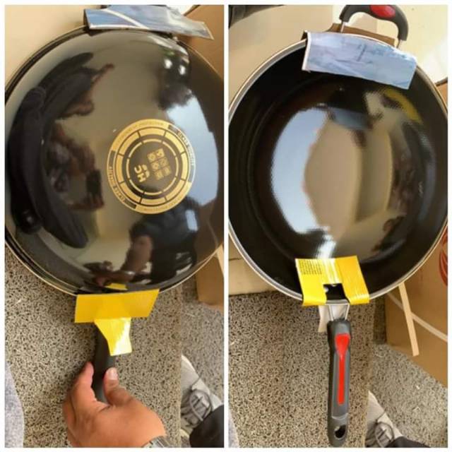 Wajan enamel hc gagang /anti lengket , wajib beli buble wrap untuk lebih aman