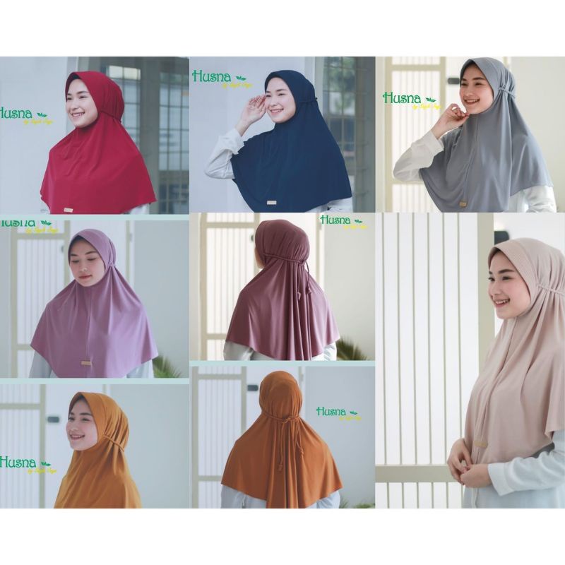 [Ori Husna] Hijab Bergo Jersey Pad / Husna Tali Rompel