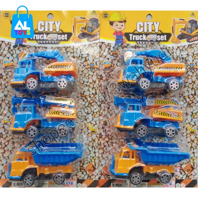 Mainan Mobil Truck Konstruksi Set Murah Dump Truck / Pemadam / Crane / Molen Mainan Mobil Truck Contruksi Mobil Pemadam Satu Set