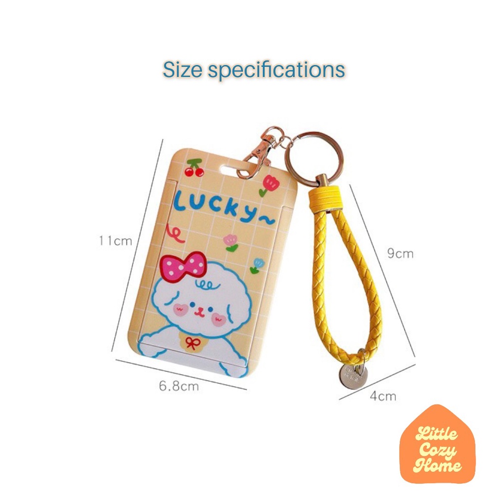 CUTIE CARD HOLDER / Pelindung Kartu Motif Kartun Transportasi Gaya Korea Untuk Sekolah Kantor / Gantungan Tali Kartu Akses MRT Busway Lanyard