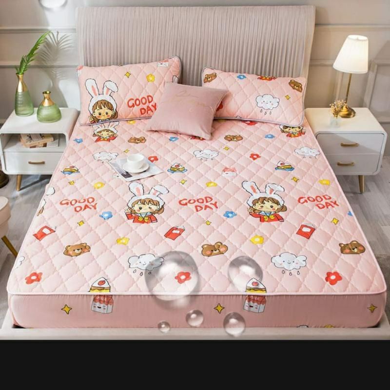 Sprei Sultan Waterproof anti ompol anti tahan air size 180x200 Seprei Adem full Karet-Sprei good day