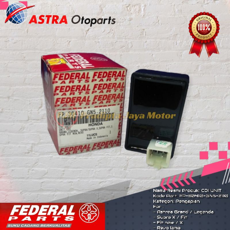 CDI GRAND SUPRA FIT X REVO LEGENDA ORI ORIGINAL ASTRA FEDERAL