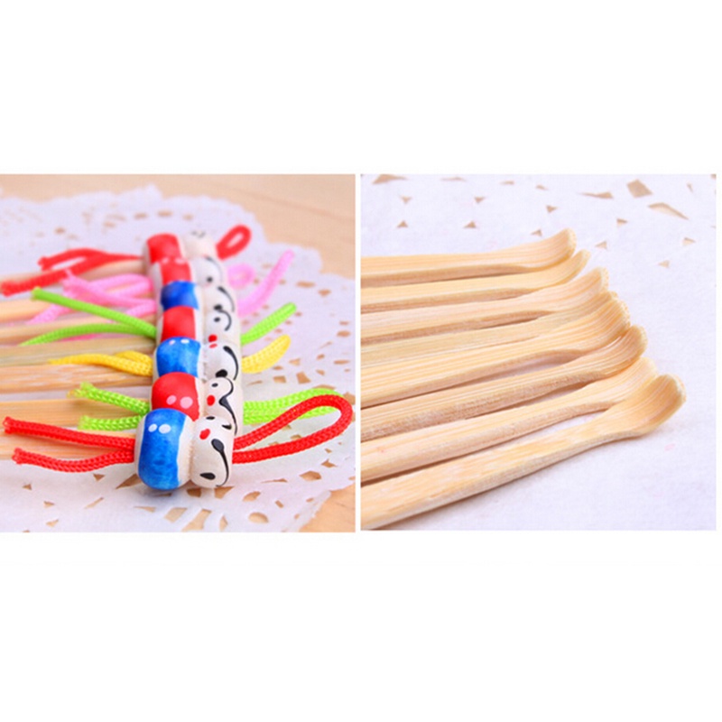 5pcs / Set Alat Pembersih Telinga Boneka Oriental Bahan Bambu Handmade