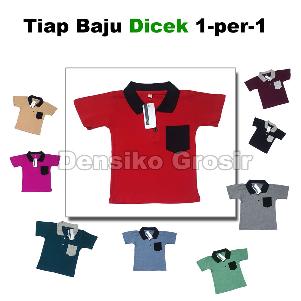 Grosir Polo Kaos Anak 1 lusin (1-3) Seri 3 ukuran Obral Pakaian Anak