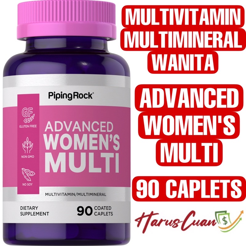 Piping Rock USA Advanced Women’s Multivitamin 90 Caplets Multimineral Wanita
