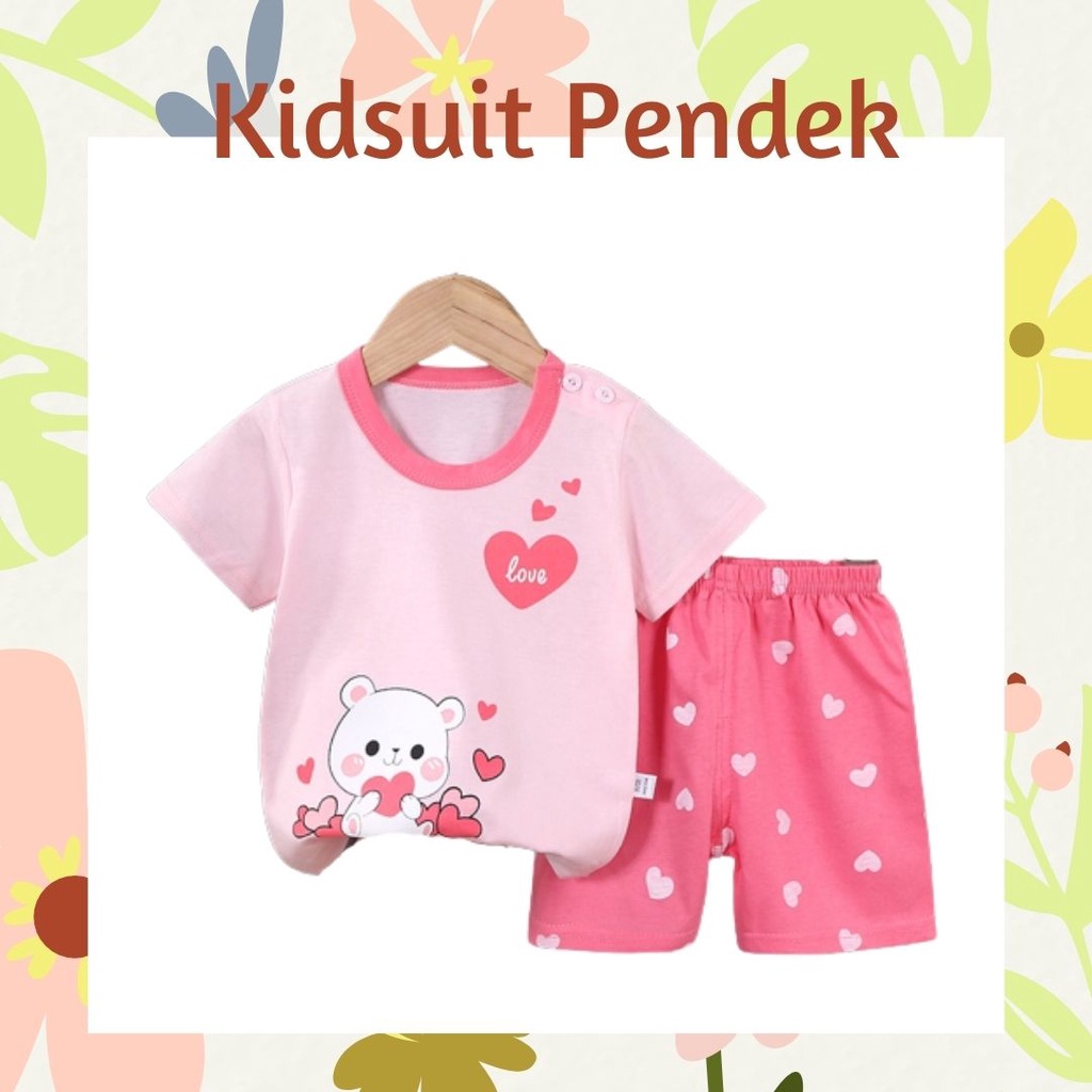 pz KIDS SUIT PENDEK Setelan Anak Bahan Kaos Lengan + Celana Berkualitas Import ebv cewek new11