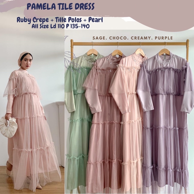 Pamela Tille Dress Ld 110/Dress Tile Jumbo/Dress Baju Dewasa/Dress Terbaru/Dress Maternity