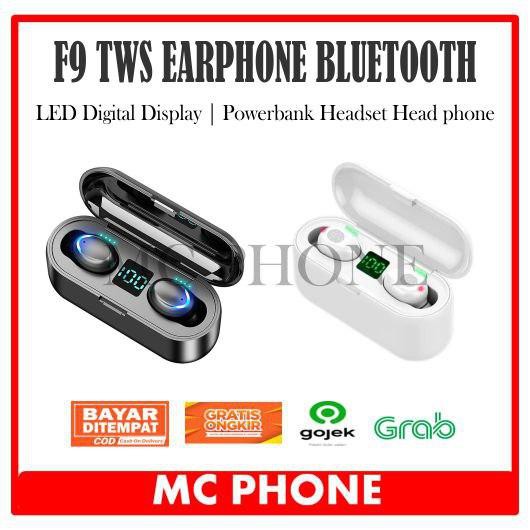 HEADSET BLUETOOTH TWS F9 MINI LED DIGITAL  EARPHONE BLUETOOTH WIRELESS MURAH