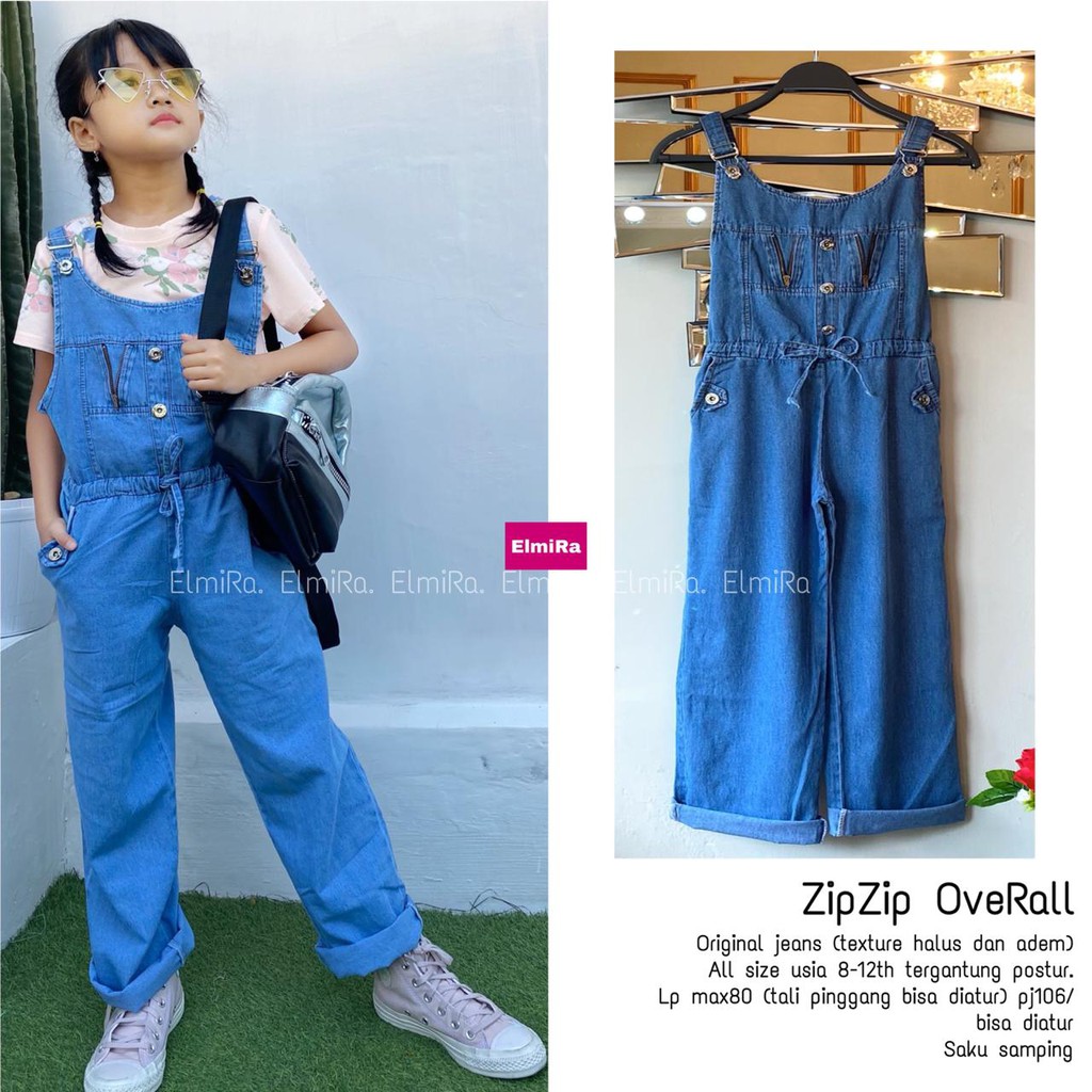 Baju Anak Perempuan Jumpsuit Jeans / Overall Jeans Baju Anak Kekinian